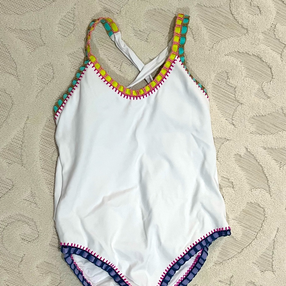 Platinum Swimwear - crochet trim bathingsuit